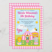 Niedlicher Zirkuszelt und Kindergeburtstag von Tie Einladung (Vorne/Hinten)