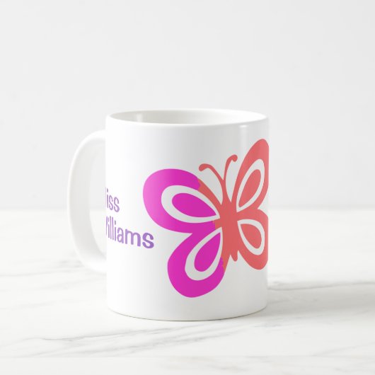 Niedlicher Zitat des besten Lehrers Personalisiert Kaffeetasse (Vorderseite Links)