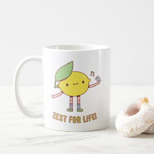 Niedlicher Zitrone und Vogel Schwung fürs Leben Kaffeetasse