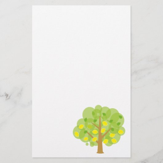 Niedlicher Zitronen-Baum Briefpapier (Vorderseite)