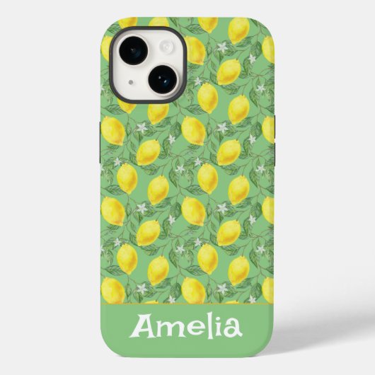 Niedlicher Zitronengelb Case-Mate iPhone Hülle (Rückseite)