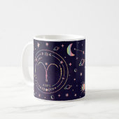 Niedlicher Zodiac Aries Nährwerteinfluss Kaffeetasse (Vorderseite Links)