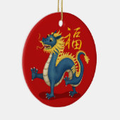 Niedlicher Zodiac-Drache "Fortune" chinesisches Ne Keramik Ornament (Rechts)