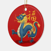 Niedlicher Zodiac-Drache "Fortune" chinesisches Ne Keramik Ornament (Links)