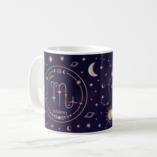 Niedlicher Zodiac-Skorpio-Einfluss Kaffeetasse (Vorderseite Links)