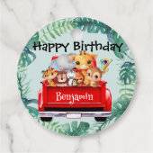 Niedlicher Zoo-Dschungel-Bauernjunge Birthday Part Geschenkanhänger (Vorderseite)