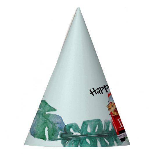 Niedlicher Zoo-Dschungelbauer Traktorjunge Birthda Partyhütchen (Links)