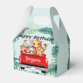 Niedlicher Zoo-Dschungelbauernjunge Birthday Party Geschenkschachtel (Rückseite)