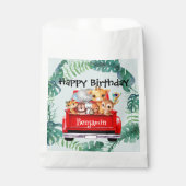 Niedlicher Zoo-Dschungelbauernjunge Birthday Party Geschenktütchen (Vorderseite)