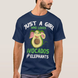 Niedlicher Zoo Tier nur ein Mädchen, das Avocados T-Shirt