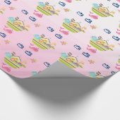 Niedlicher Zoo Tiergarten mit Schmetterling und Wa Geschenkpapier (Ecke)