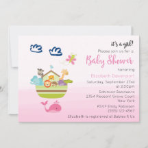 Niedlicher Zoo Tiergarten Pink Baby Girl Dusche