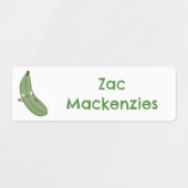 Niedlicher Zucchini-Cartoon personalisiert Etiketten (Design 1)