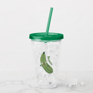 Niedlicher Zucchini-Happy-Cartoon Acryltrinkbecher