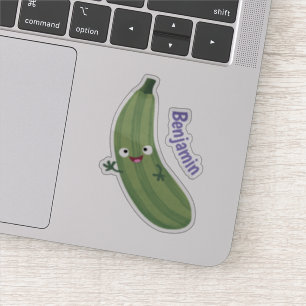 Niedlicher Zucchini-Happy-Cartoon Aufkleber