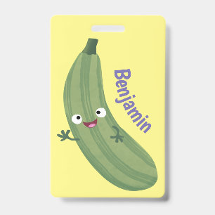 Niedlicher Zucchini-Happy-Cartoon Ausweis