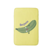 Niedlicher Zucchini-Happy-Cartoon Badematte (Vorderseite Vertikal)