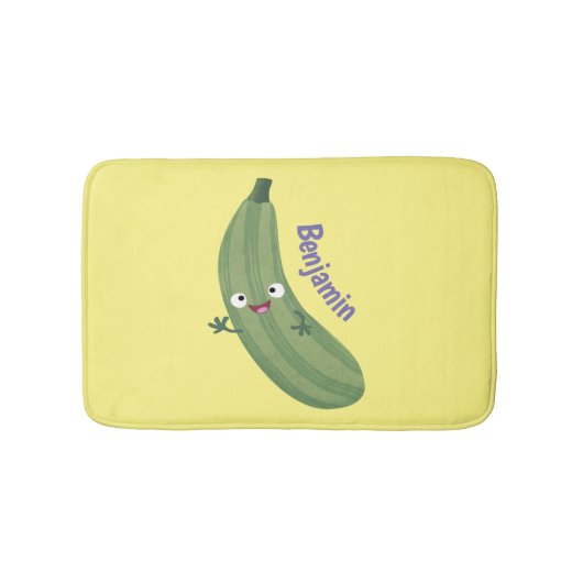 Niedlicher Zucchini-Happy-Cartoon Badematte (Vorderseite)