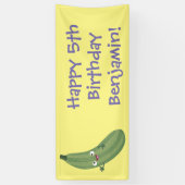 Niedlicher Zucchini-Happy-Cartoon Banner (Vertikal)