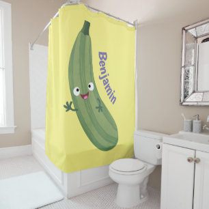 Niedlicher Zucchini-Happy-Cartoon Duschvorhang
