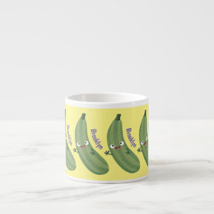 Niedlicher Zucchini-Happy-Cartoon Espressotasse
