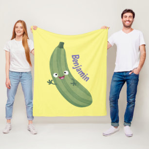 Niedlicher Zucchini-Happy-Cartoon Fleecedecke