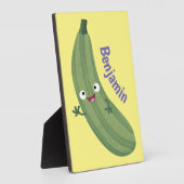Niedlicher Zucchini-Happy-Cartoon Fotoplatte (Seite)