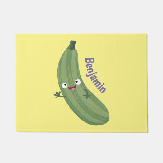 Niedlicher Zucchini-Happy-Cartoon Fußmatte (Vorderseite)