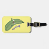 Niedlicher Zucchini-Happy-Cartoon Gepäckanhänger (Vorderseite horizontal)