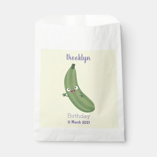 Niedlicher Zucchini-Happy-Cartoon Geschenktütchen (Vorderseite)
