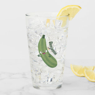 Niedlicher Zucchini-Happy-Cartoon Glas