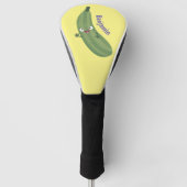 Niedlicher Zucchini-Happy-Cartoon Golf Headcover (Vorderseite)