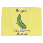 Niedlicher Zucchini-Happy-Cartoon Große Geschenktüte (Rückseite)