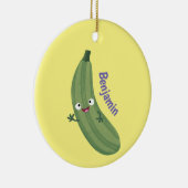 Niedlicher Zucchini-Happy-Cartoon Keramik Ornament (Rechts)