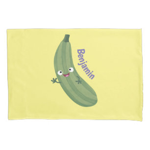 Niedlicher Zucchini-Happy-Cartoon Kissenbezug
