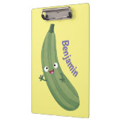 Niedlicher Zucchini-Happy-Cartoon Klemmbrett (Links)