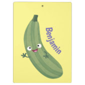Niedlicher Zucchini-Happy-Cartoon Klemmbrett (Rückseite)