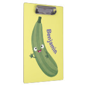 Niedlicher Zucchini-Happy-Cartoon Klemmbrett (Rechts)