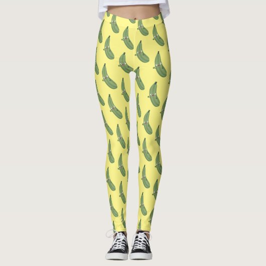 Niedlicher Zucchini-Happy-Cartoon Leggings (Vorderseite)