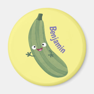 Niedlicher Zucchini-Happy-Cartoon Magnet