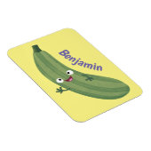 Niedlicher Zucchini-Happy-Cartoon Magnet (Rechte Seite)
