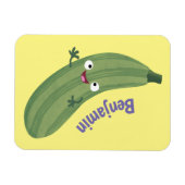 Niedlicher Zucchini-Happy-Cartoon Magnet (Horizontal)