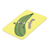 Niedlicher Zucchini-Happy-Cartoon Magnet (Linke Seite)