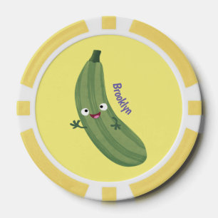 Niedlicher Zucchini-Happy-Cartoon Pokerchips