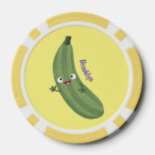 Niedlicher Zucchini-Happy-Cartoon Pokerchips (Rückseite)
