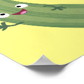 Niedlicher Zucchini-Happy-Cartoon Poster (Ecke)