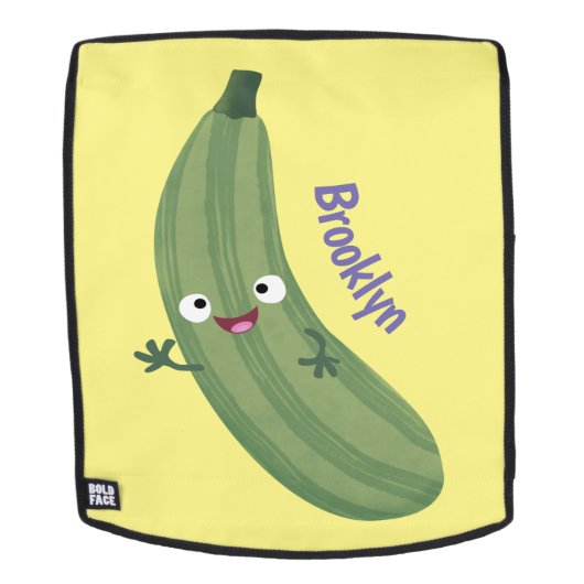 Niedlicher Zucchini-Happy-Cartoon Rucksack (Abnehmbare Front)