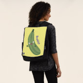 Niedlicher Zucchini-Happy-Cartoon Rucksack (Ausgewaschen)