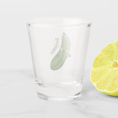 Niedlicher Zucchini-Happy-Cartoon Schnapsglas (Rückseite)