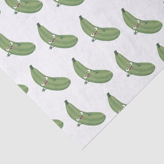 Niedlicher Zucchini-Happy-Cartoon Seidenpapier (Ausschnitt)